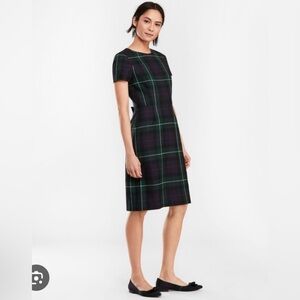 Brooks Brothers green black red plaid dress size 2